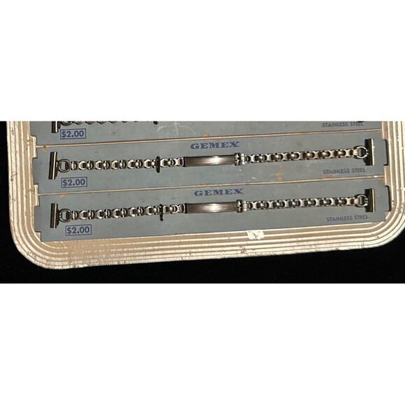Gemex 1940-50 Gemex Counter Display 6 Watch Bracelets Stainless Steel Vintage - Picture 5 of 5